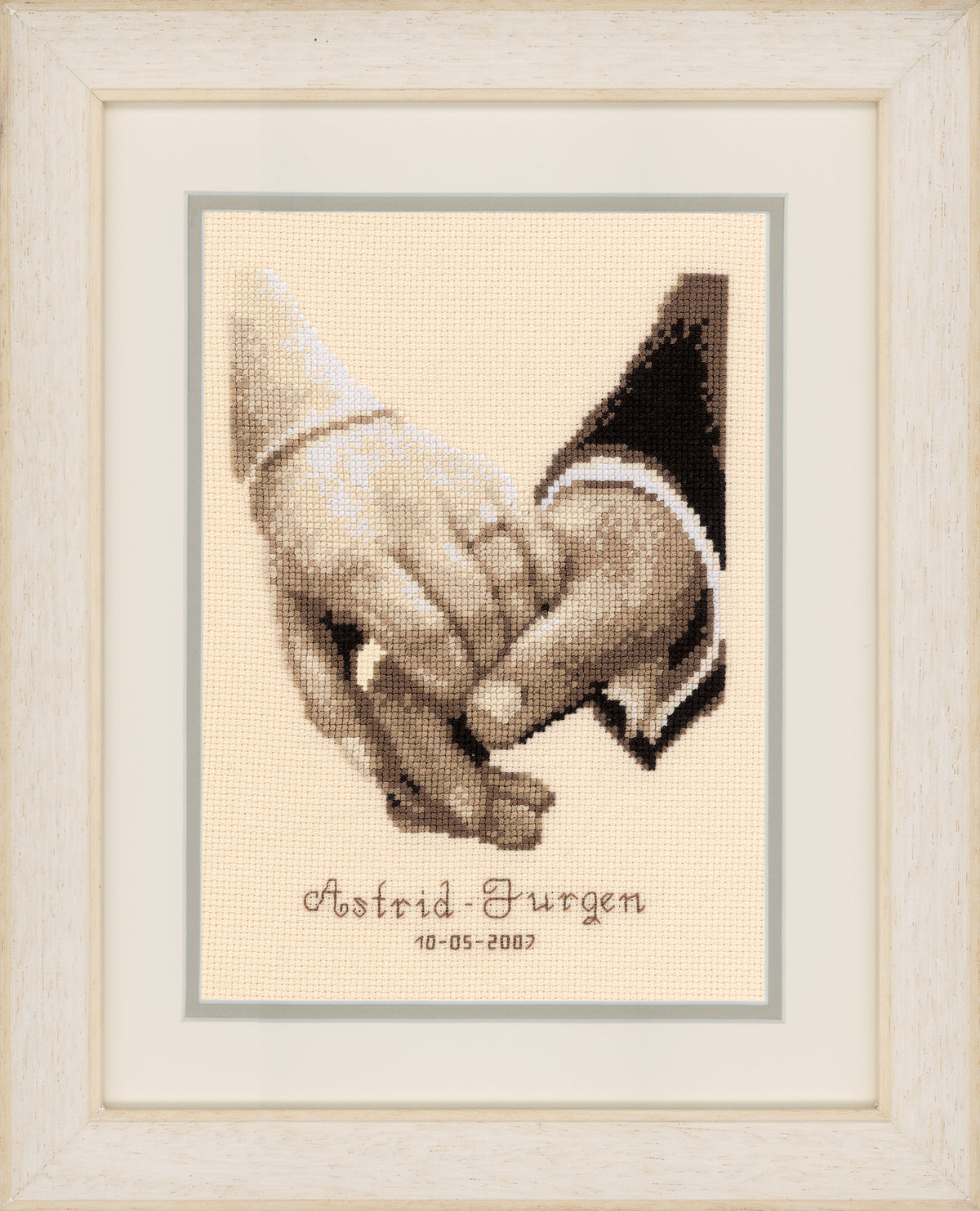 Finished Vervaco Wedding Happiness wedding record cross stitch