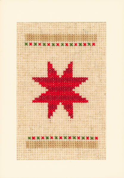 Three Vervaco cross stitch Christmas greeting cards with festive designs