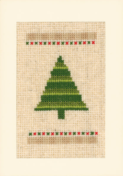 Three Vervaco cross stitch Christmas greeting cards with festive designs