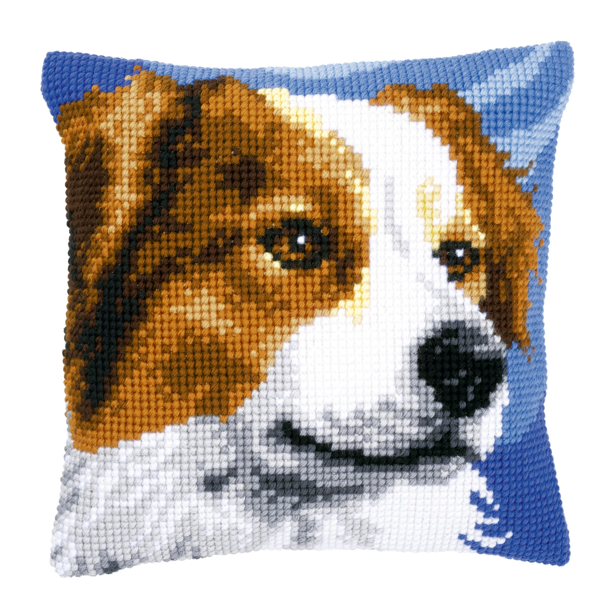 Border Collie cross stitch cushion design