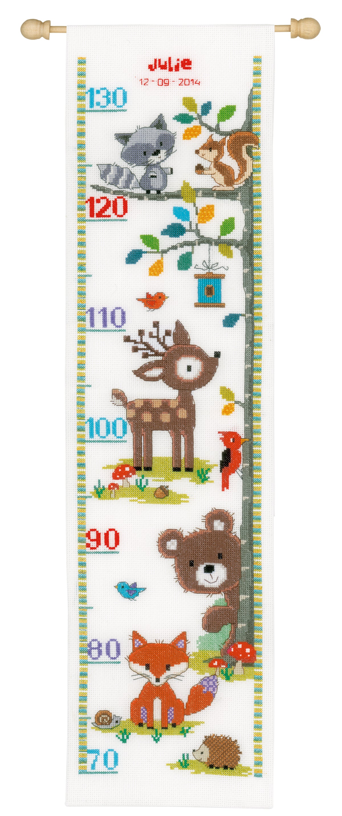 Forest Animals cross stitch height chart
