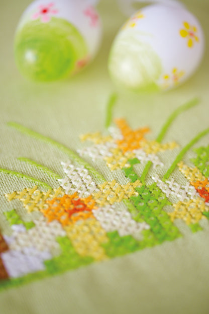 Easter Bunnies embroidered tablecloth