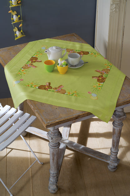 Easter Bunnies embroidered tablecloth
