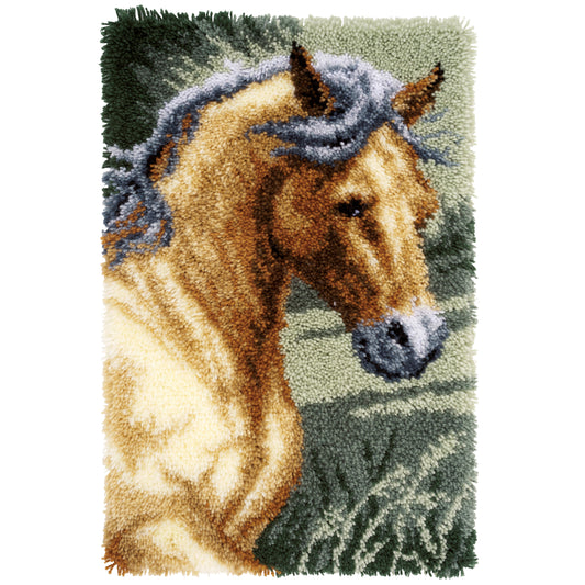 Finished horse latch hook rug