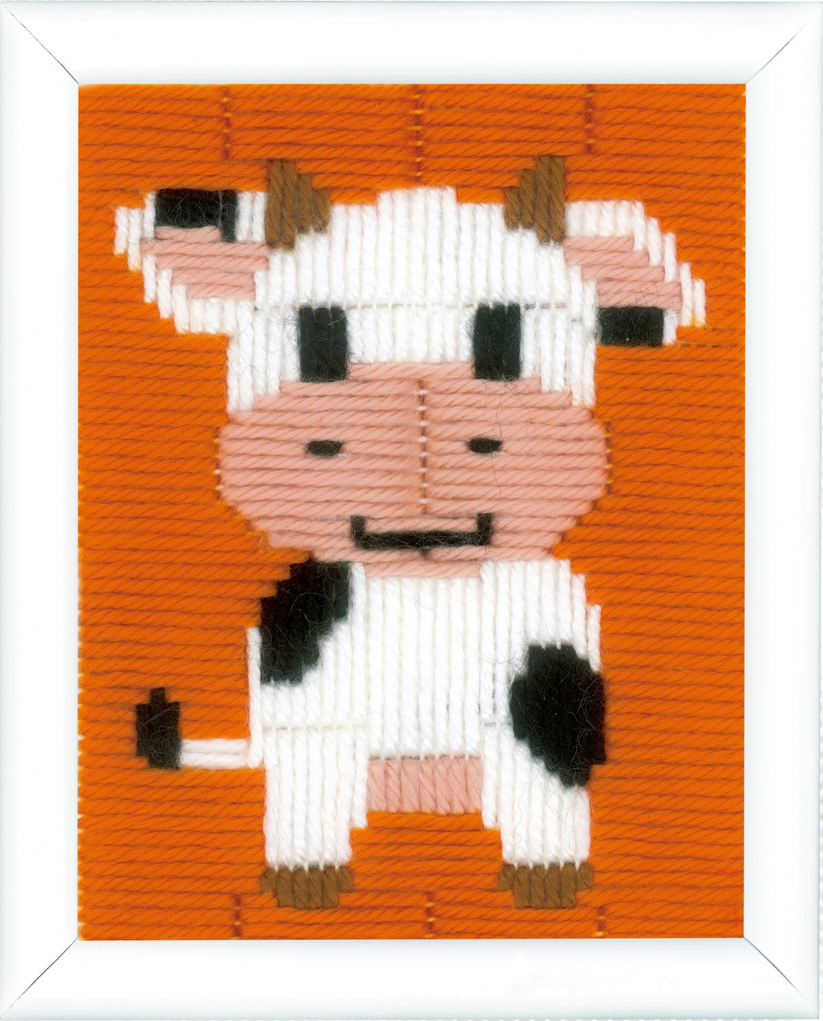 Long stitch picture of a cow