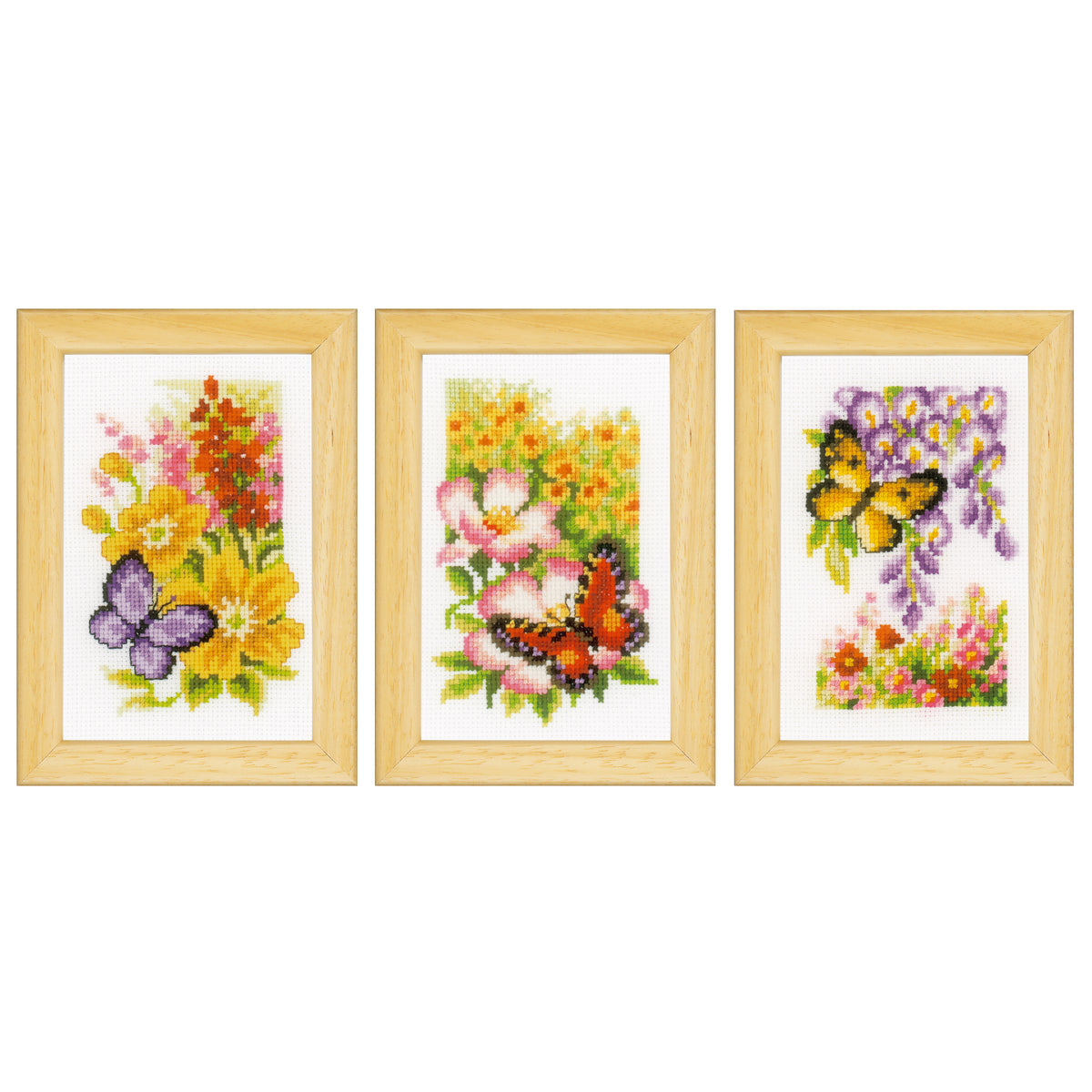 Butterflies and Flowers Miniatures counted cross stitch kit by Vervaco
