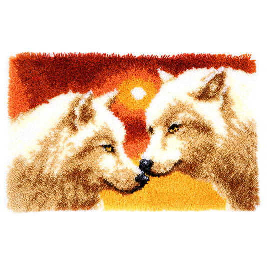 Wolves latch hook rug kit by Vervaco