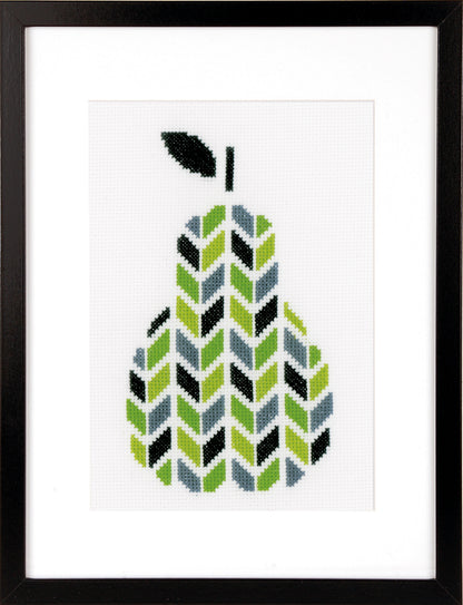 Pear counted cross stitch kit by Vervaco