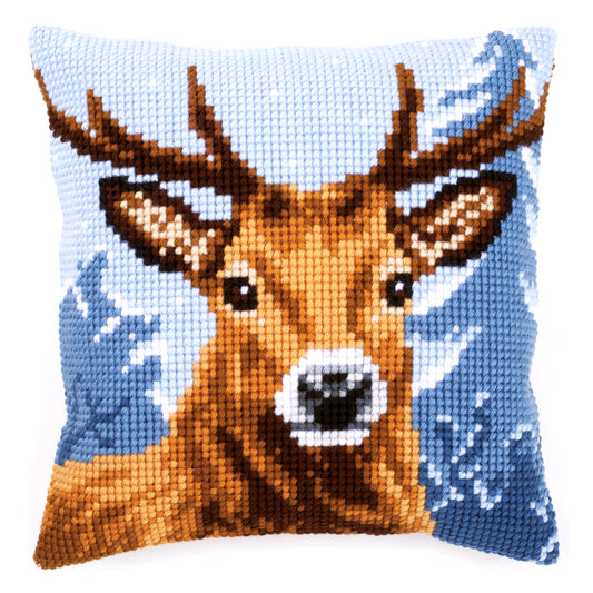 Deer cross stitch cushion kit by Vervaco