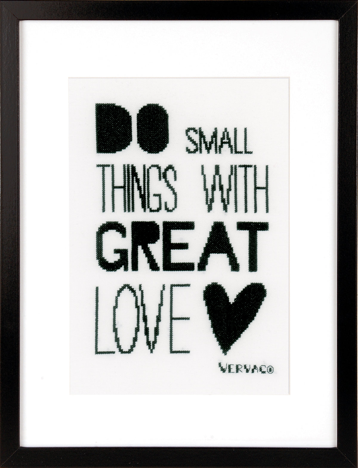 Cross stitched Do Small Things banner design