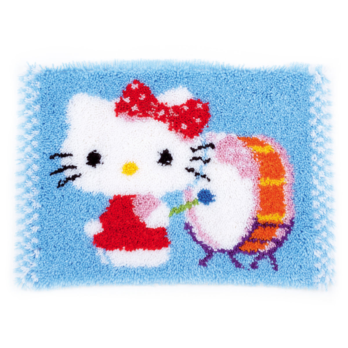 Hello Kitty drumming latch hook rug