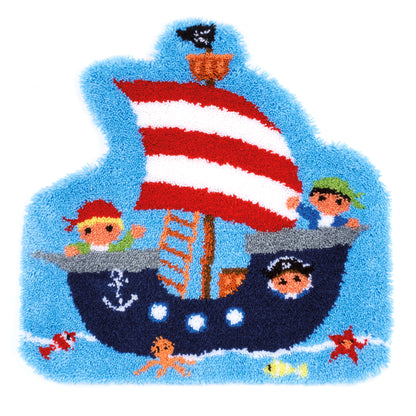 Vervaco pirate ship shaped latch hook rug kit
