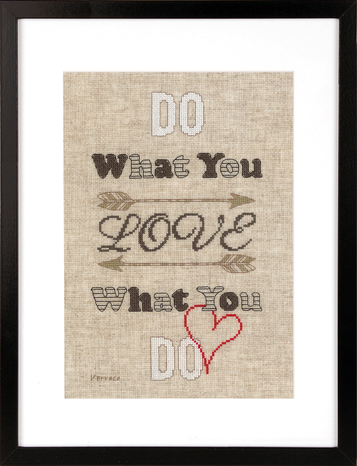 Cross stitch picture with the words Do What You Love