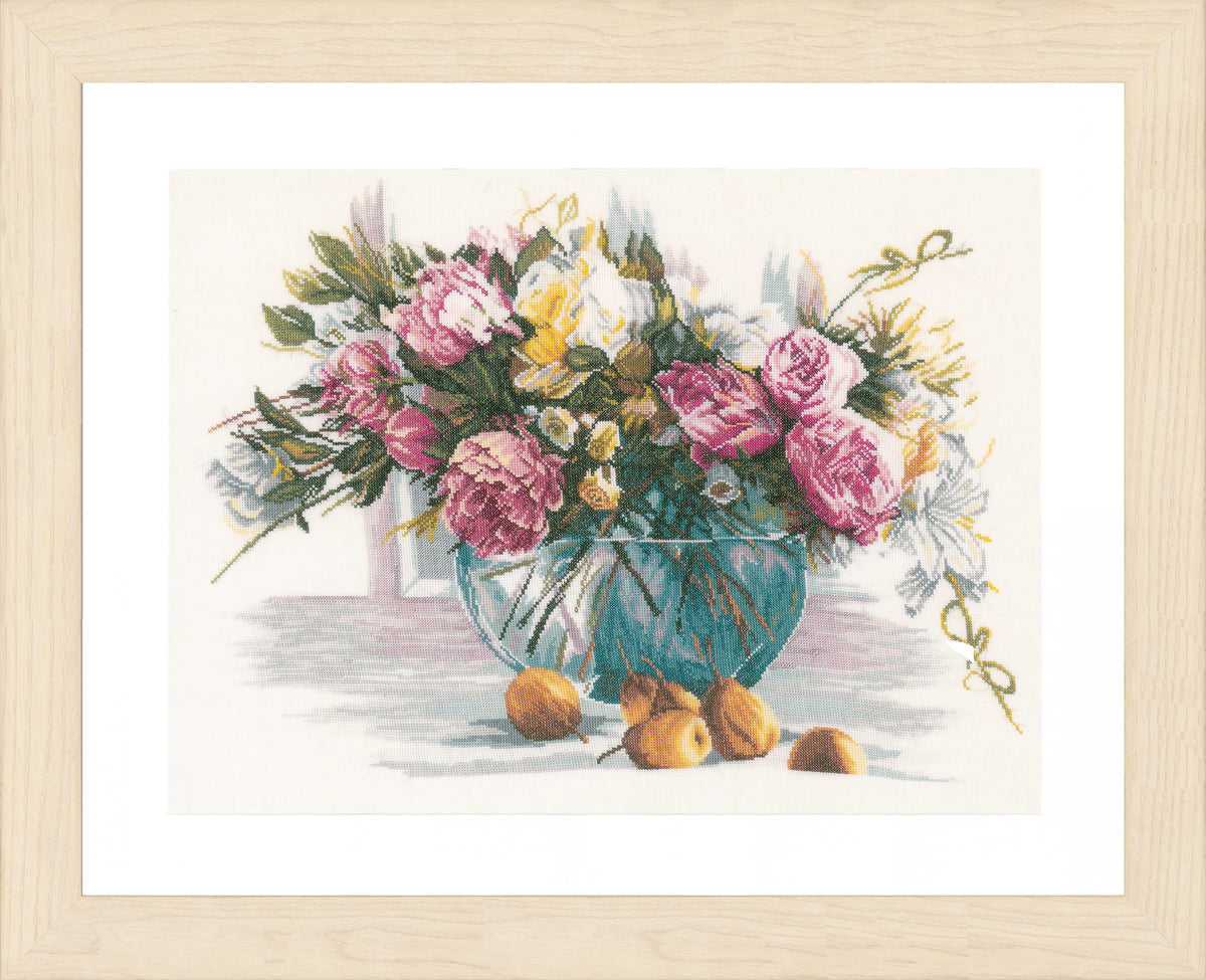 Finished Flowers counted cross stitch design