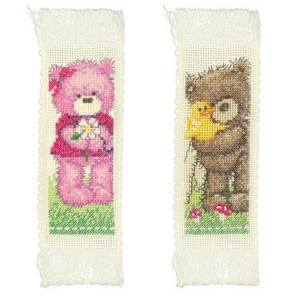 Two cross stitch bookmarks from the Popcorn range