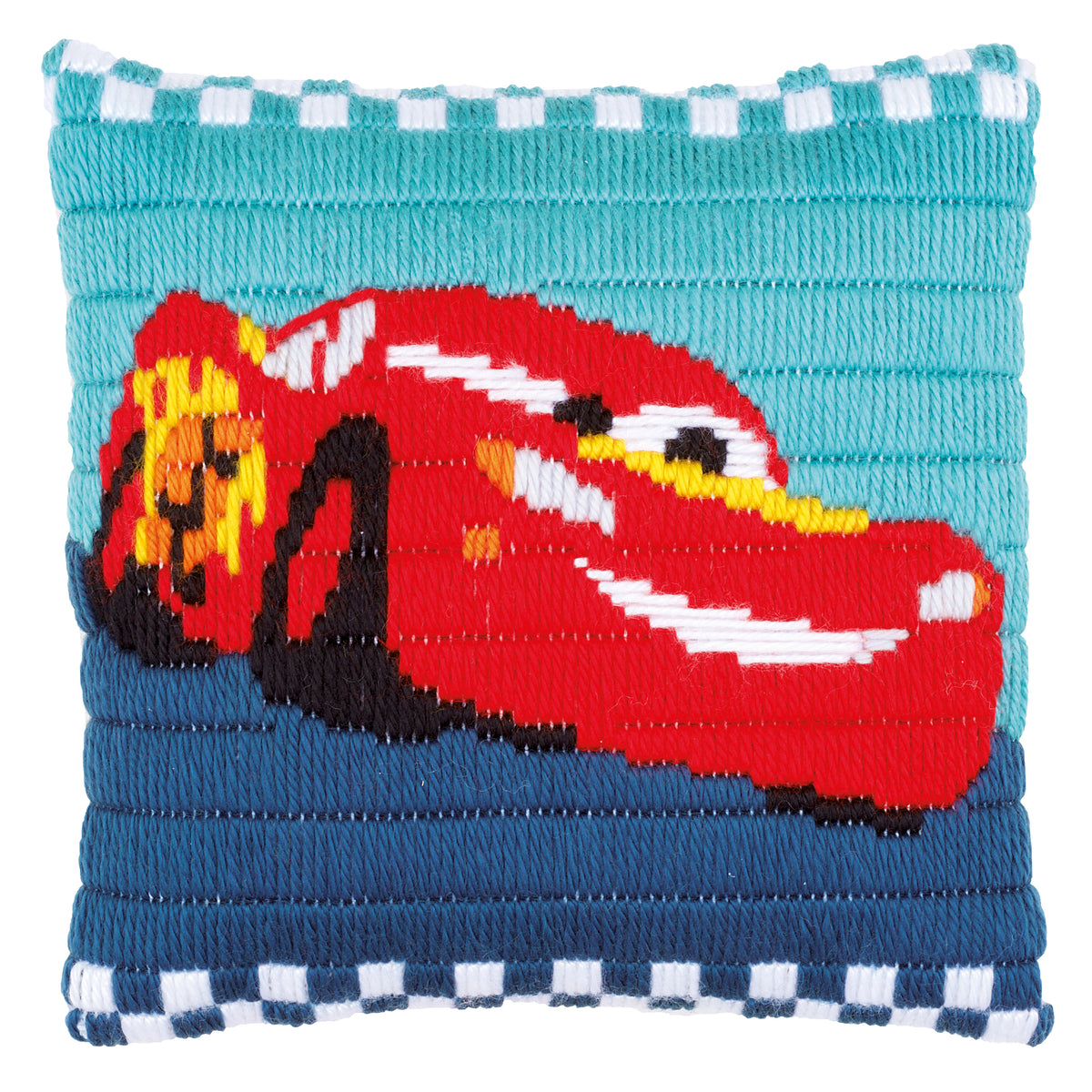 Long stitch cushion featuring Lightning McQueen from Disney Cars