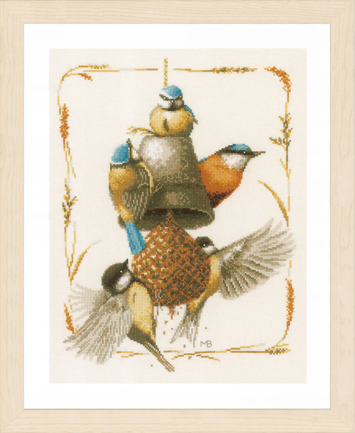 Finished Feeding Time cross stitch design