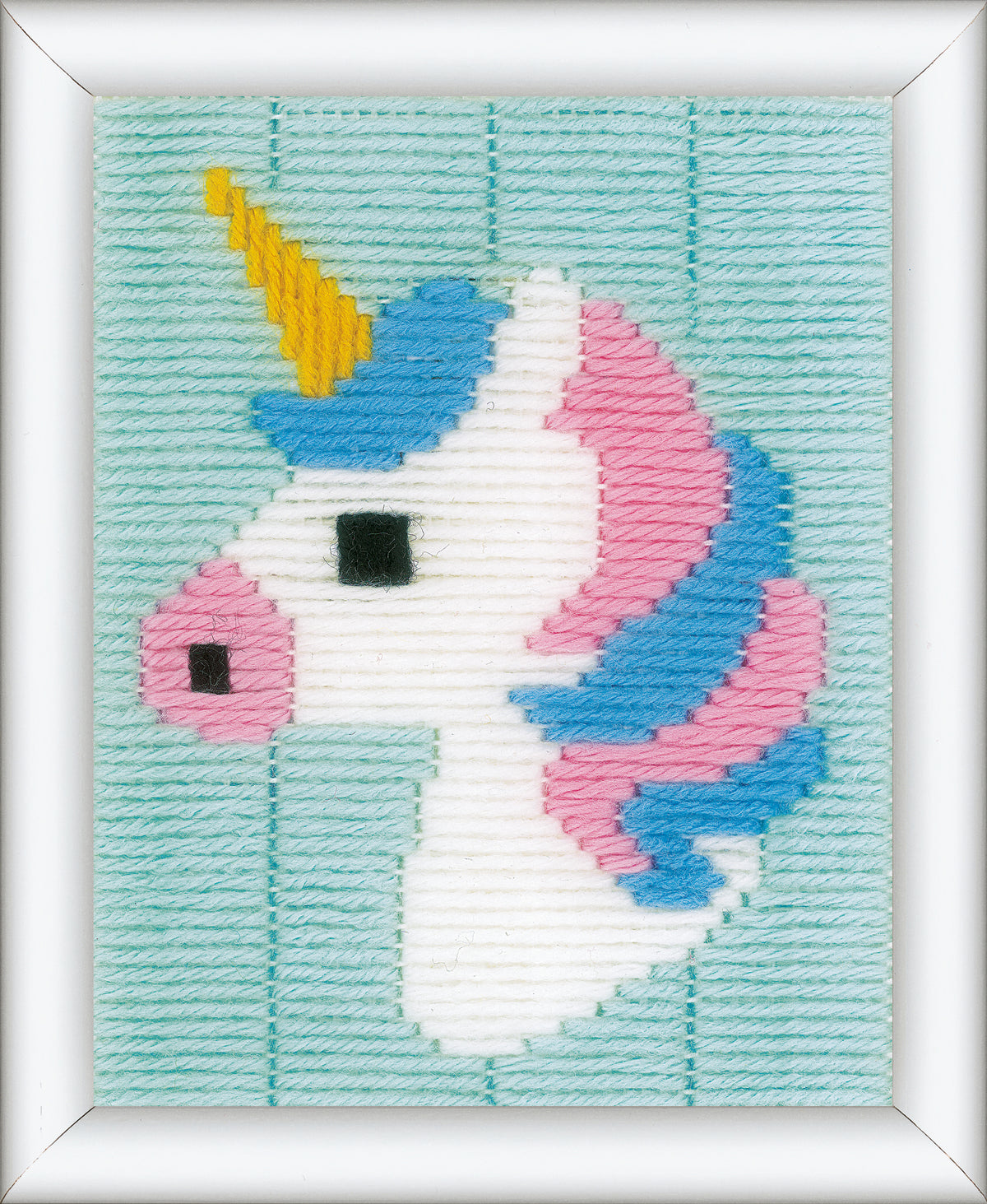 Long stitch picture of a unicorn
