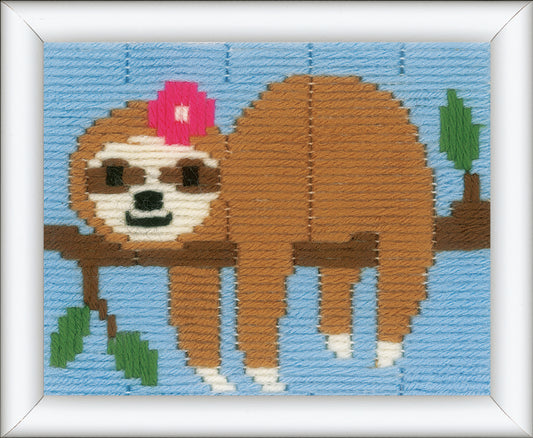 Long stitch picture of a sloth
