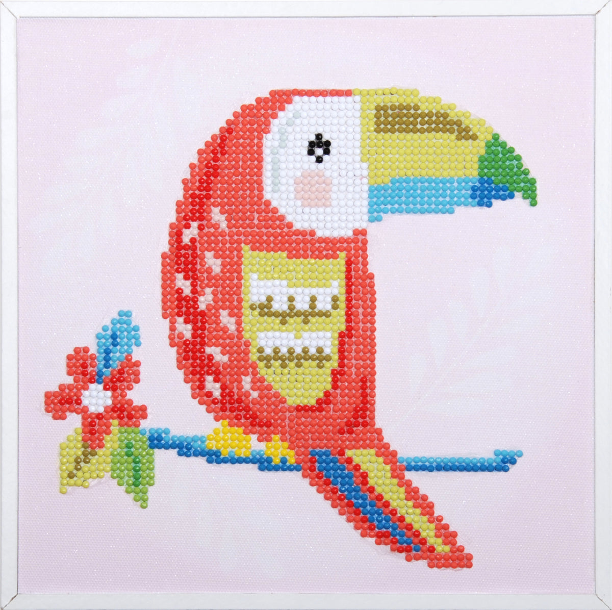 Diamond painting of a toucan