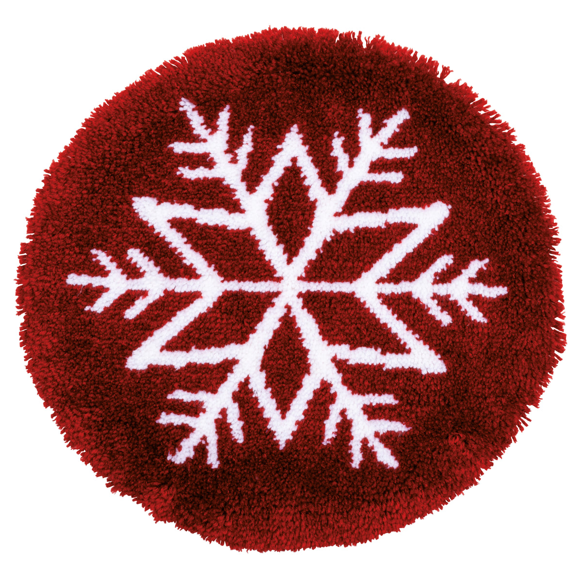 Star shaped latch hook rug in icy colours