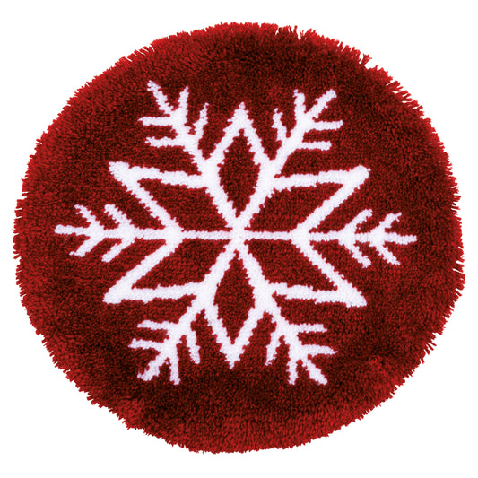 Star shaped latch hook rug in icy colours