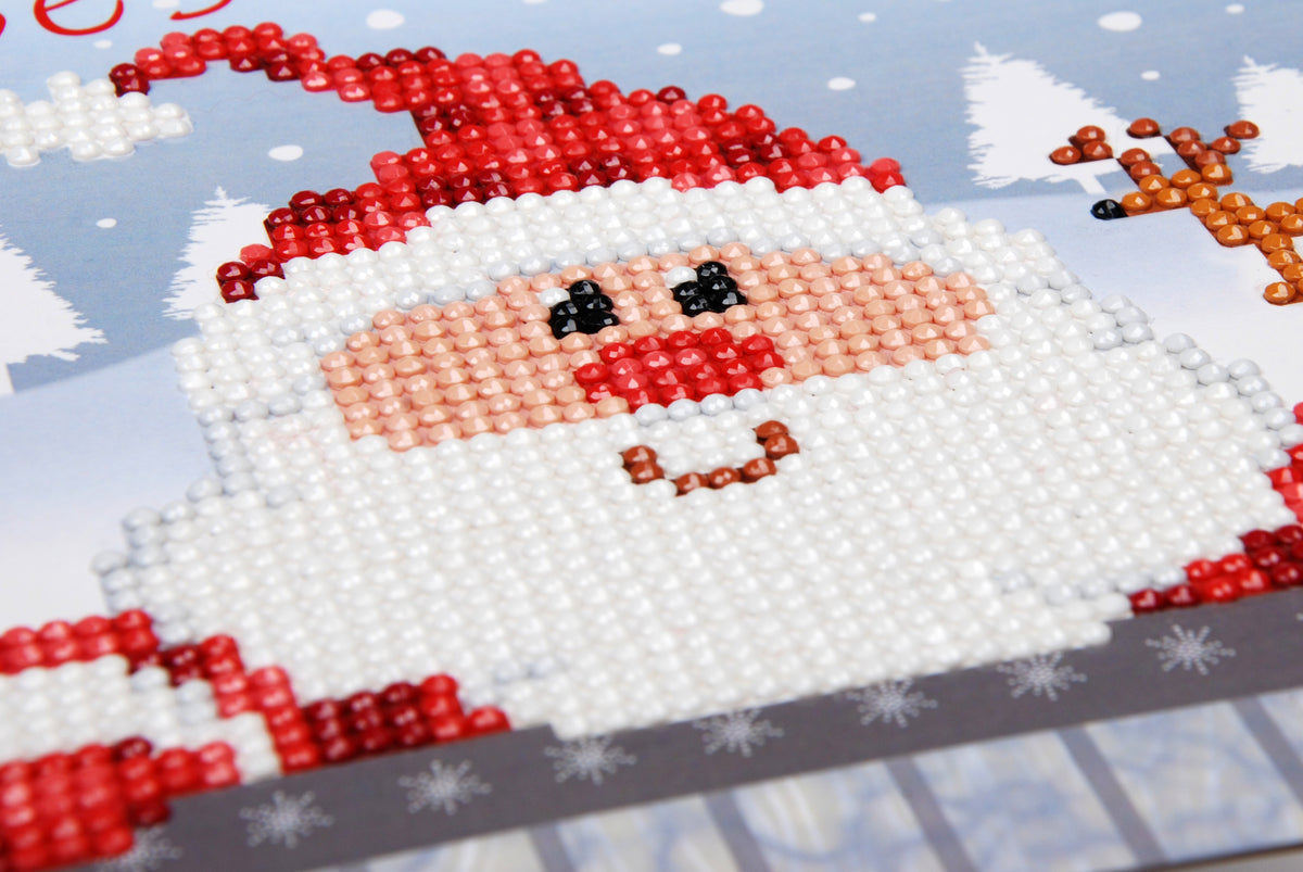 Diamond painting Santa greeting card