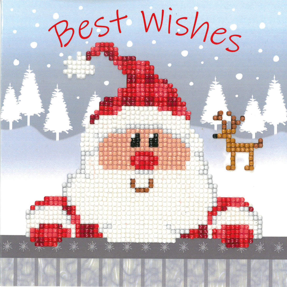 Diamond painting Santa greeting card
