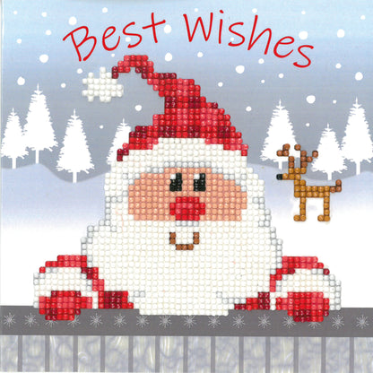 Diamond painting Santa greeting card