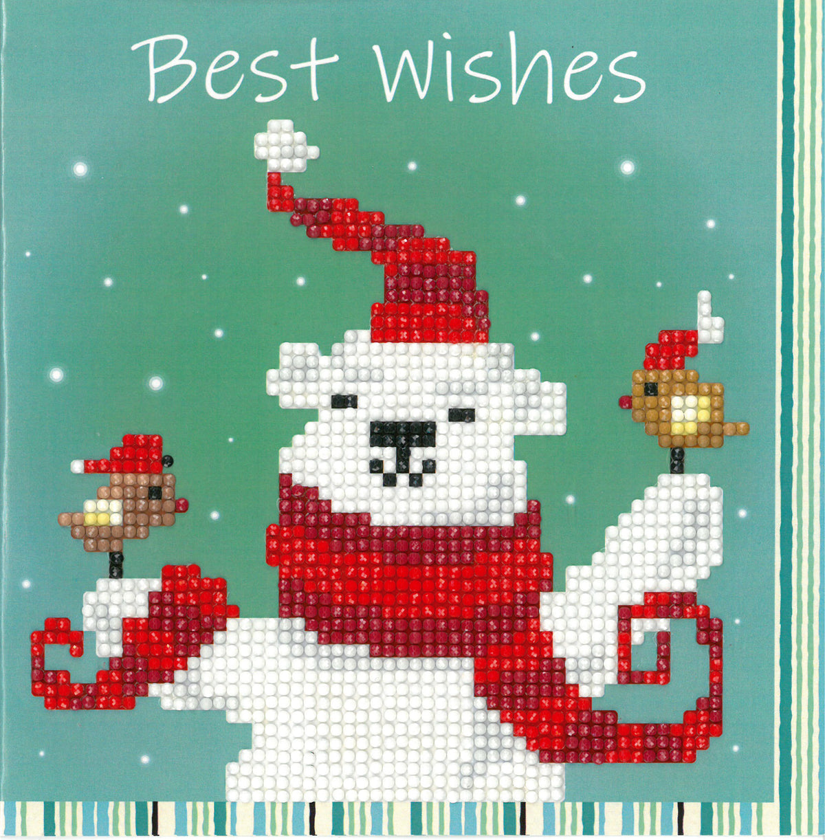 Diamond painting happy bear greeting card