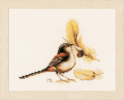 Counted cross stitch picture of Chaffinch