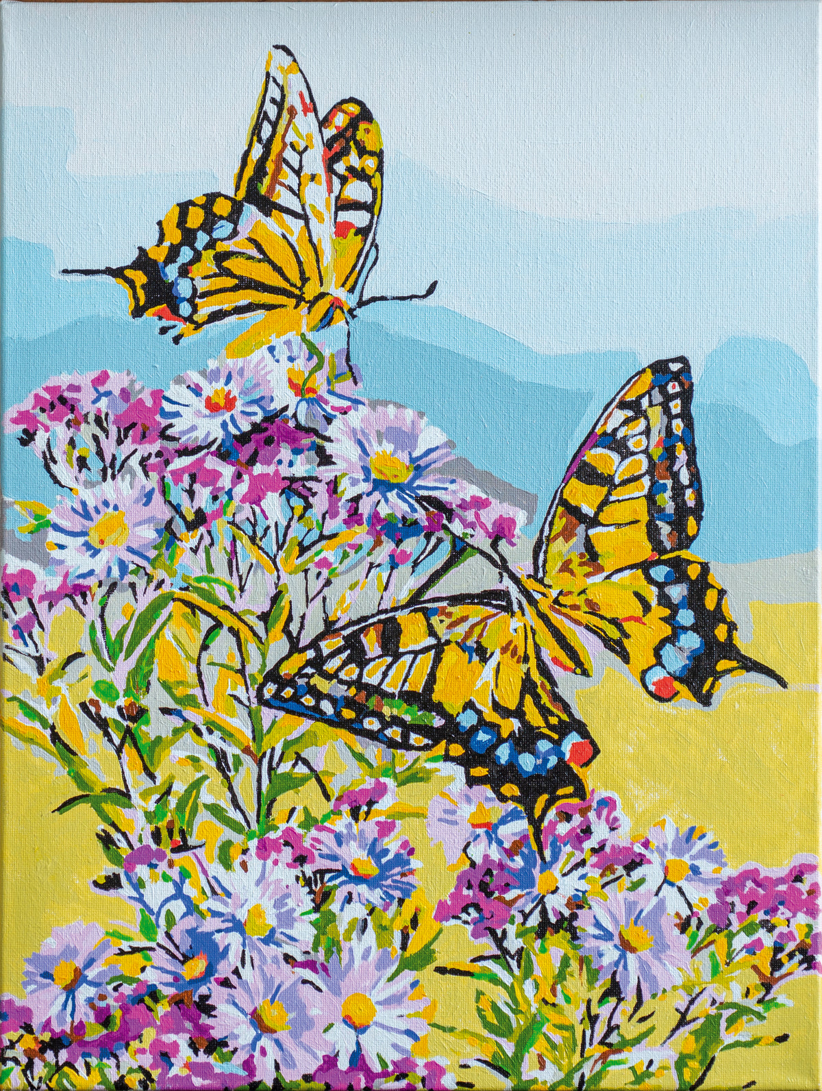 Painted picture of swallowtail butterflies