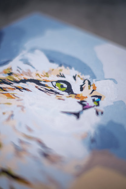 Painted picture of a forest cat