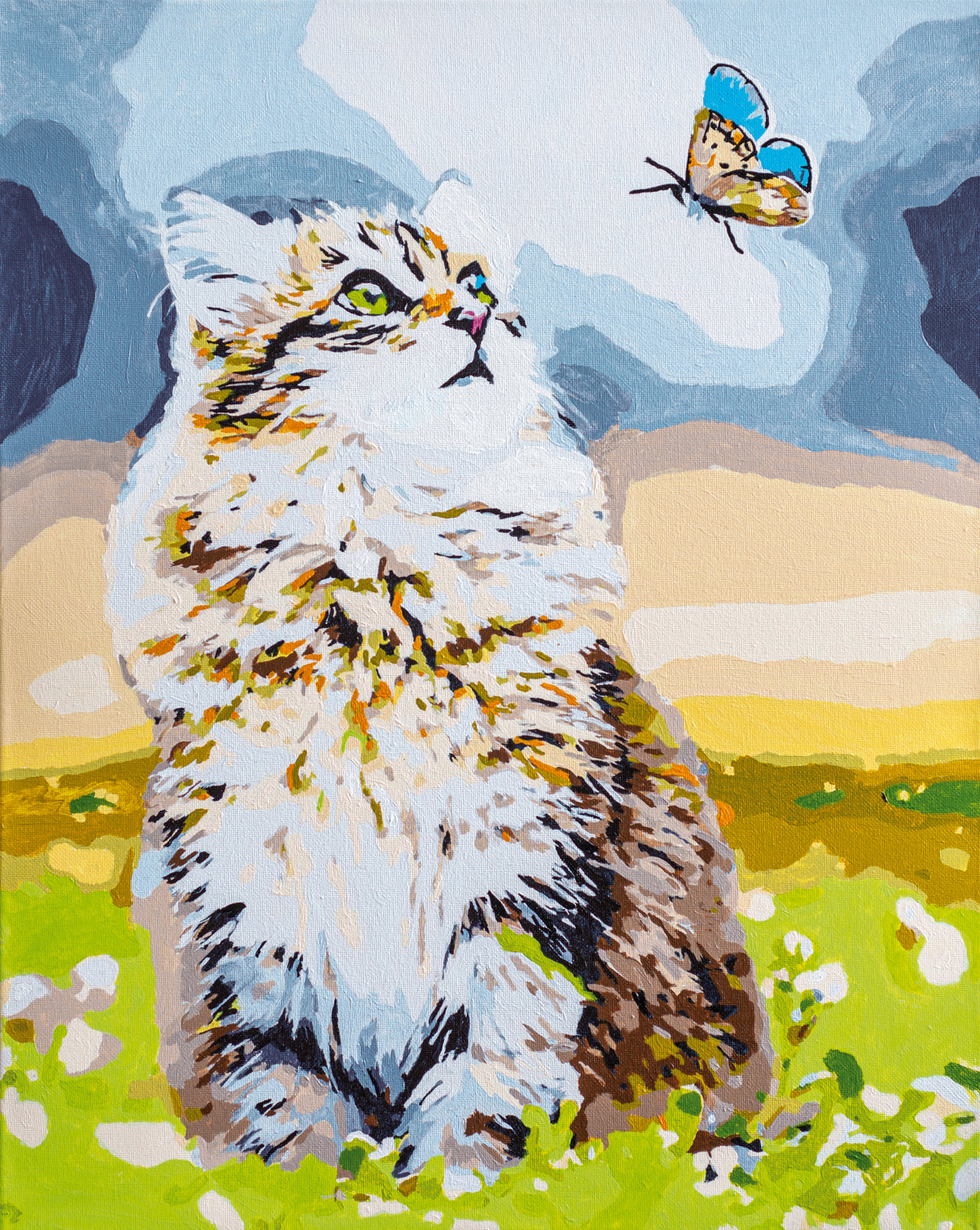 Painted picture of a forest cat