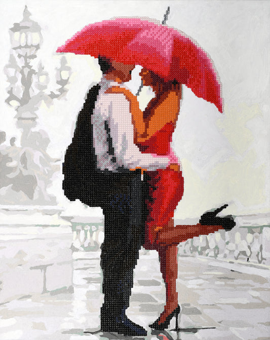 Couple with Umbrella paint by numbers and diamond painting picture