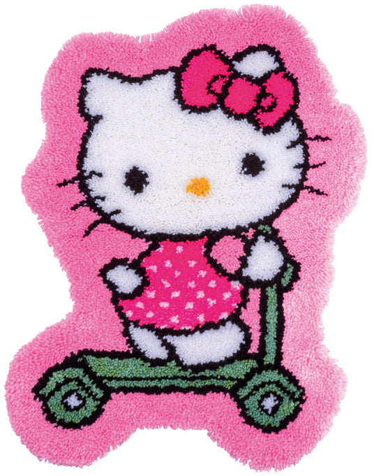 Hello Kitty Transport shaped latch hook rug