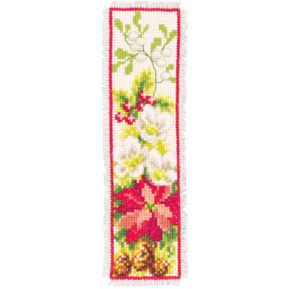 Four cross stitch bookmarks with seasonal designs