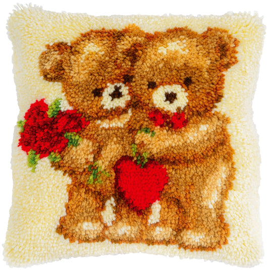 Love bears latch hook cushion