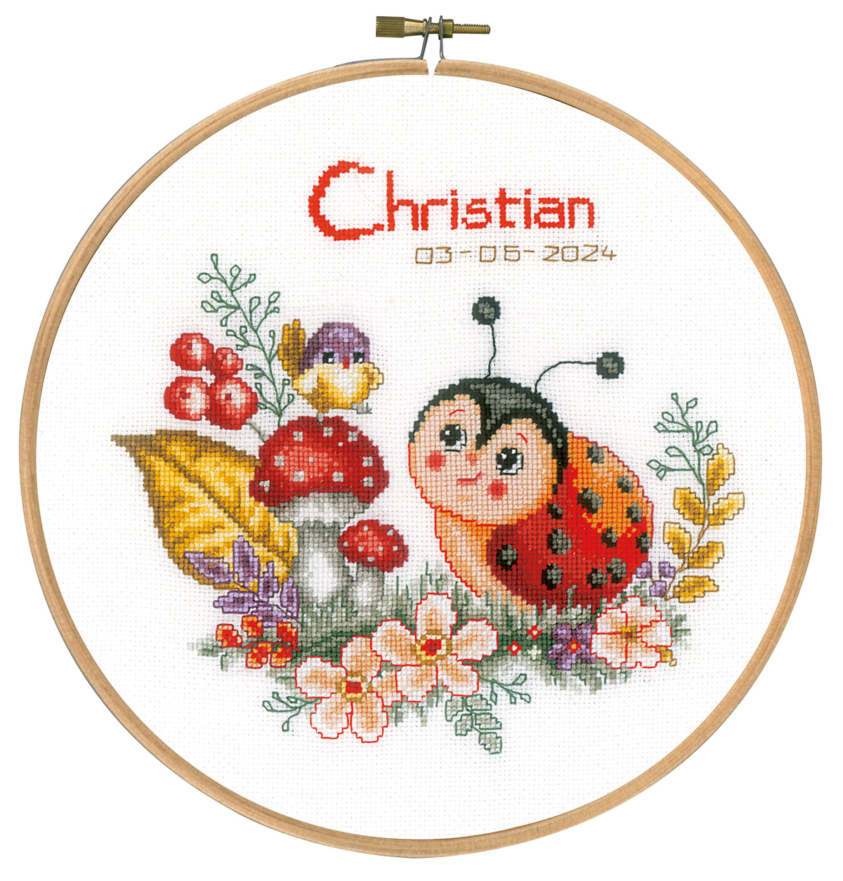 Ladybug counted cross stitch design