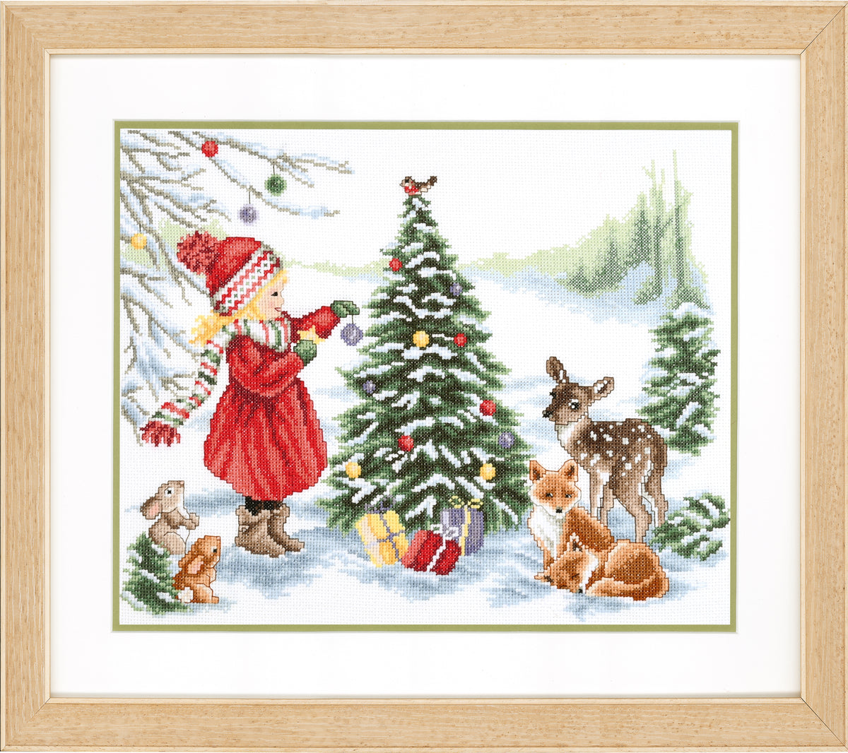Decorating for Christmas counted cross stitch design