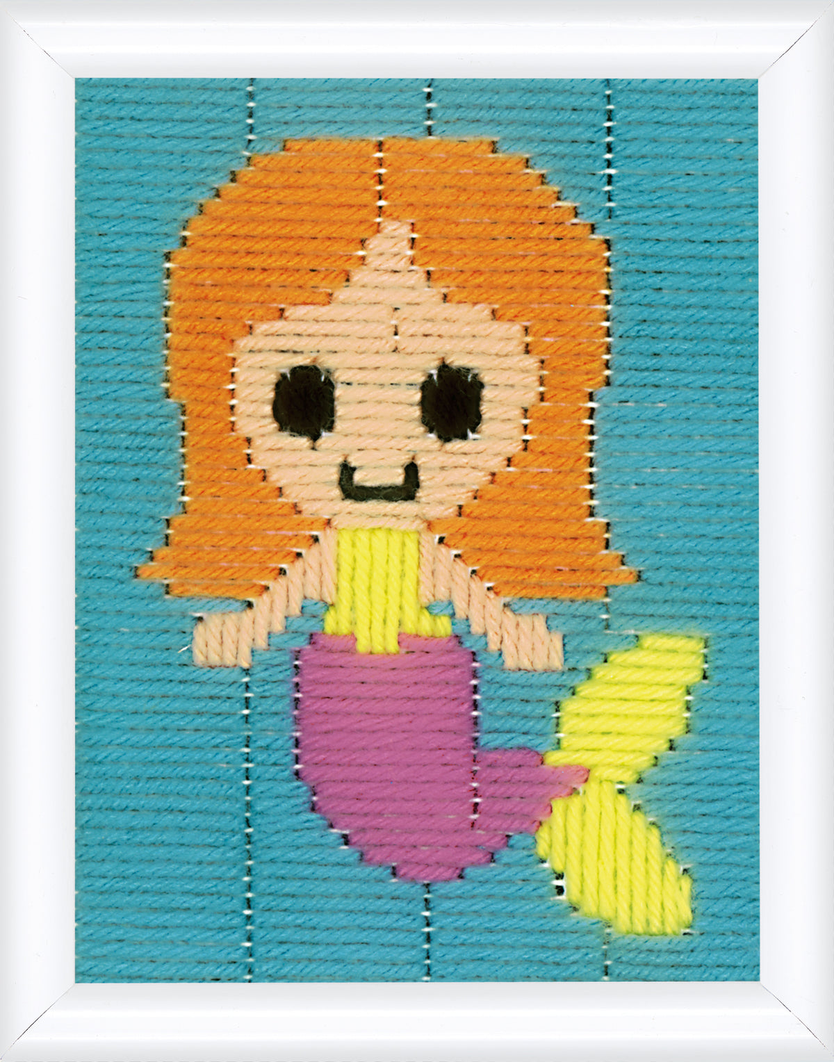 Small long stitch picture of a mermaid
