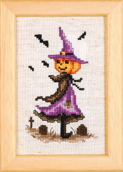 Three miniature Halloween cross stitch designs