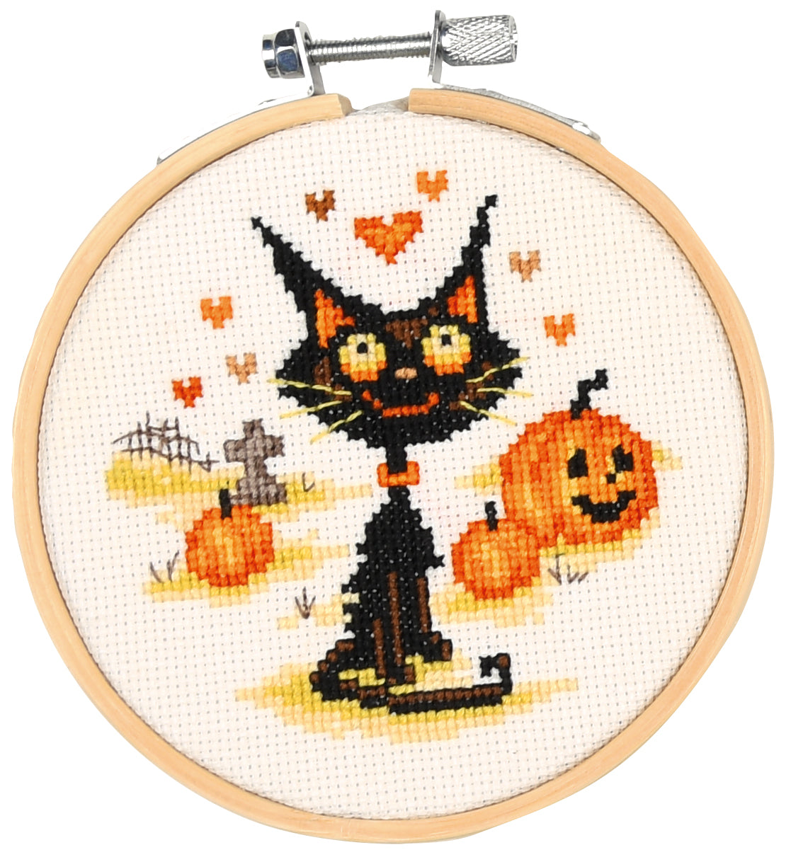 Three Vervaco miniature Halloween cross stitch designs
