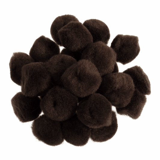 Trimits Brown Pom Poms - 25mm (Pack of 100)