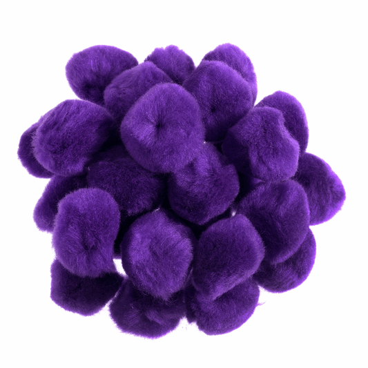 Trimits Purple Pom Poms - 25mm (Pack of 100)