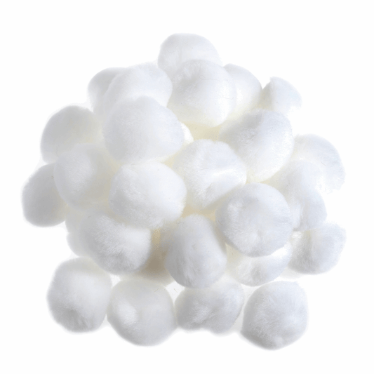 Trimits White Pom Poms - 25mm (Pack of 100)