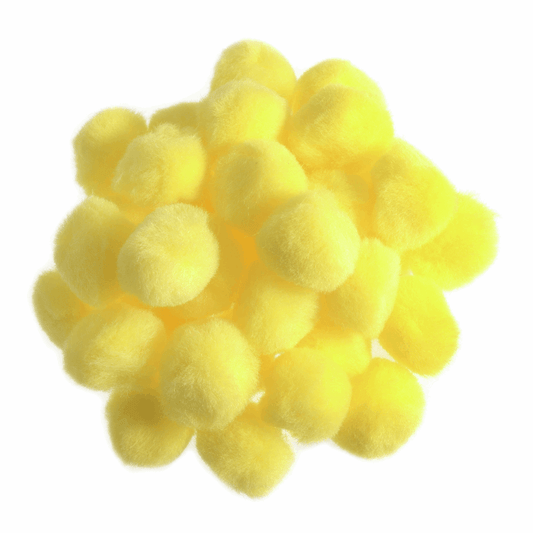 Trimits Yellow Pom Poms - 25mm (Pack of 100)