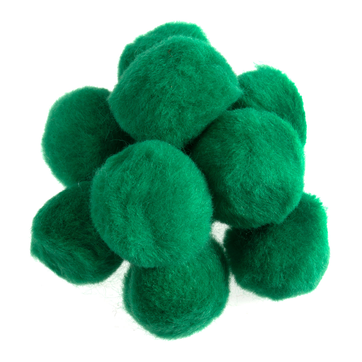 Pile of green craft pom poms