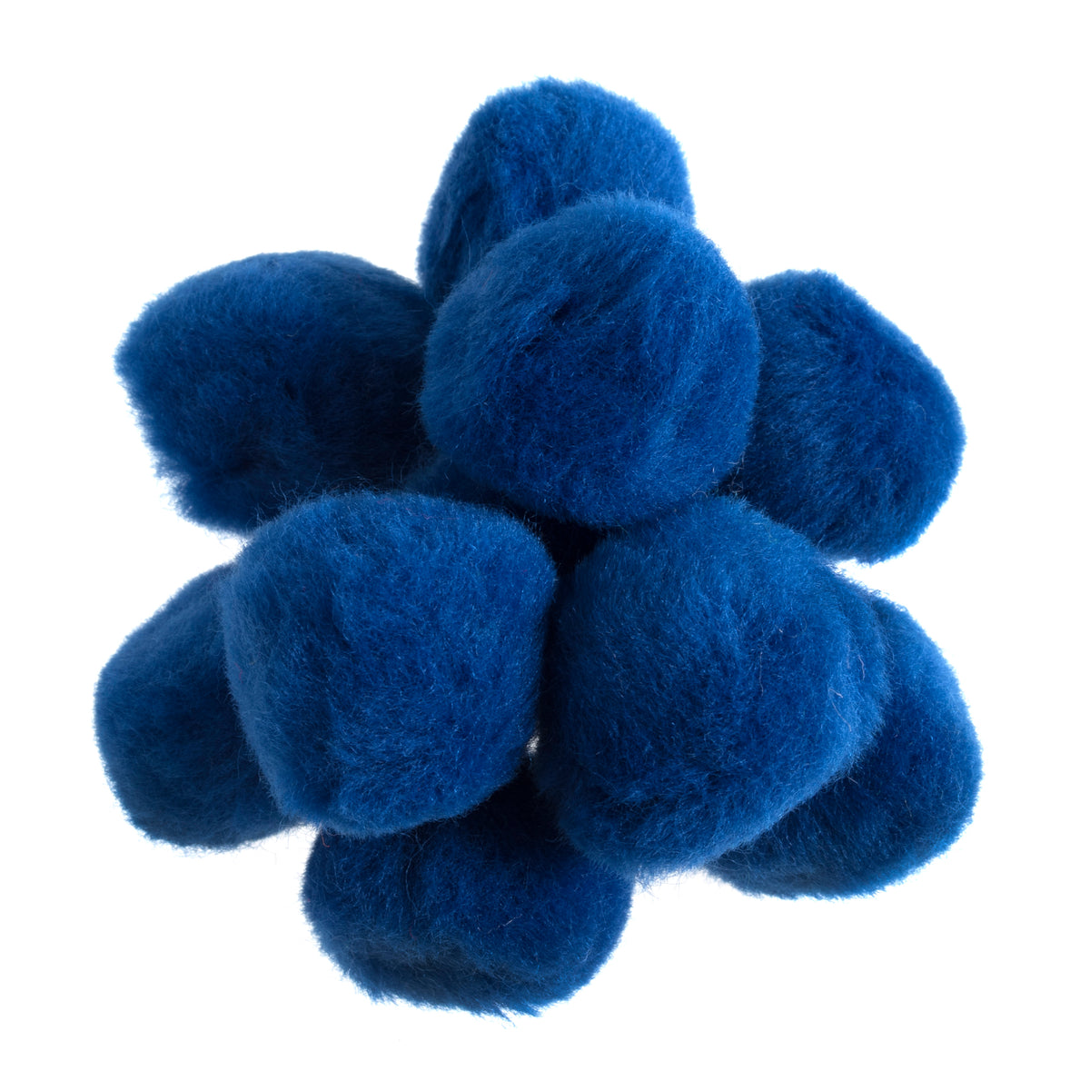 Pile of royal blue 3.5cm pom poms