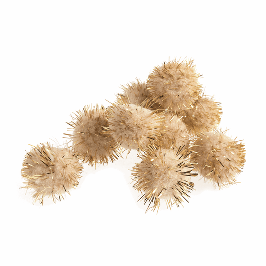 Trimits Metallic Gold Pom Poms - 25mm (Pack of 100)